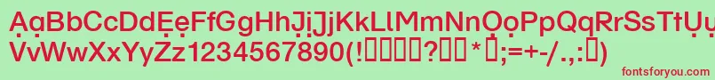 Schulvokaldots Font – Red Fonts on Green Background