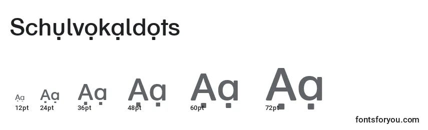 Schulvokaldots Font Sizes