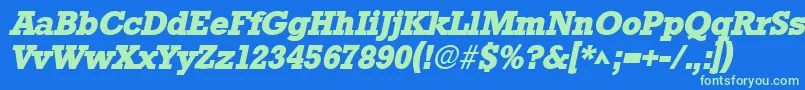 StaffordlhBoldItalic Font – Green Fonts on Blue Background