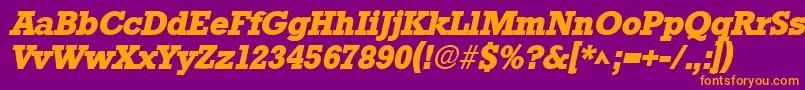 StaffordlhBoldItalic Font – Orange Fonts on Purple Background