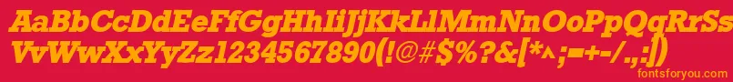 フォントStaffordlhBoldItalic – 赤い背景にオレンジの文字
