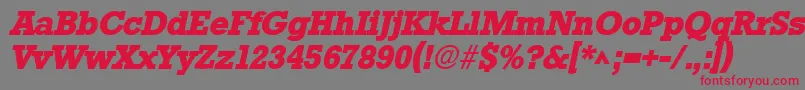 StaffordlhBoldItalic Font – Red Fonts on Gray Background