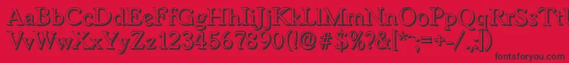 WorcestershadowRegular Font – Black Fonts on Red Background