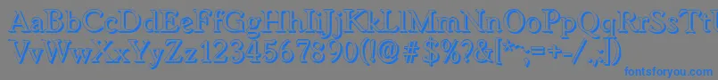 WorcestershadowRegular Font – Blue Fonts on Gray Background