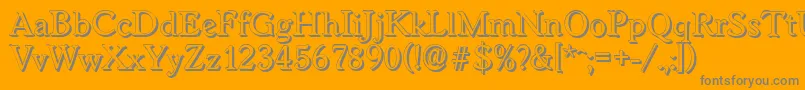 WorcestershadowRegular-Schriftart – Graue Schriften auf orangefarbenem Hintergrund