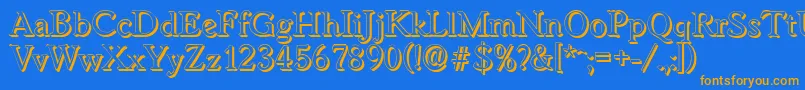 WorcestershadowRegular Font – Orange Fonts on Blue Background