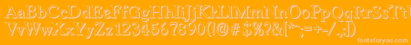 WorcestershadowRegular-Schriftart – Rosa Schriften auf orangefarbenem Hintergrund