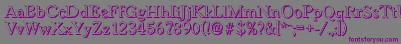 Шрифт WorcestershadowRegular – фиолетовые шрифты на сером фоне