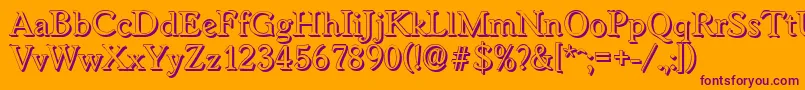 WorcestershadowRegular Font – Purple Fonts on Orange Background