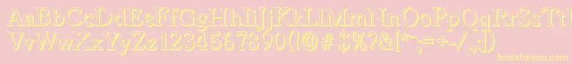 WorcestershadowRegular Font – Yellow Fonts on Pink Background