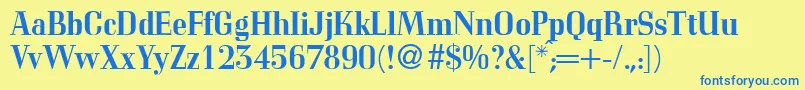 CorvettemedidbNormal Font – Blue Fonts on Yellow Background