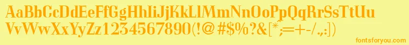 CorvettemedidbNormal Font – Orange Fonts on Yellow Background