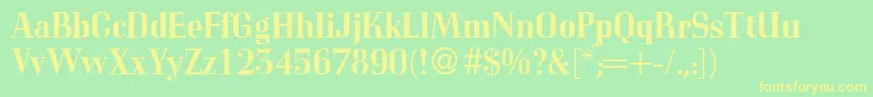 CorvettemedidbNormal Font – Yellow Fonts on Green Background