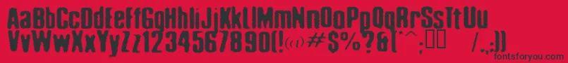 AcidReflux Font – Black Fonts on Red Background