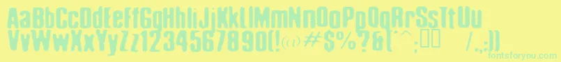 AcidReflux Font – Green Fonts on Yellow Background