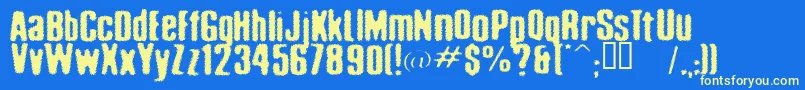 AcidReflux Font – Yellow Fonts on Blue Background