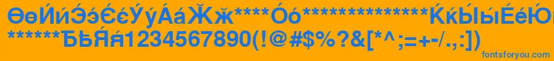 CyrillicsansBold Font – Blue Fonts on Orange Background