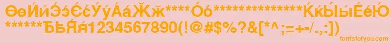 CyrillicsansBold Font – Orange Fonts on Pink Background