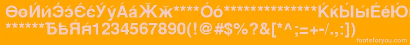 CyrillicsansBold Font – Pink Fonts on Orange Background