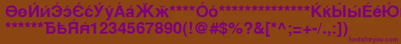 CyrillicsansBold Font – Purple Fonts on Brown Background
