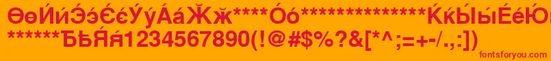 CyrillicsansBold Font – Red Fonts on Orange Background