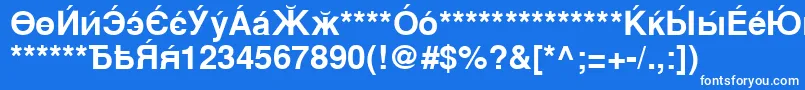Шрифт CyrillicsansBold – белые шрифты на синем фоне