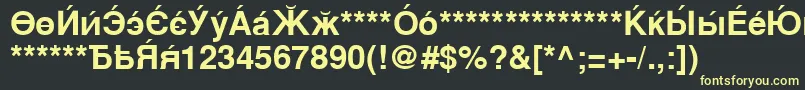 CyrillicsansBold Font – Yellow Fonts on Black Background