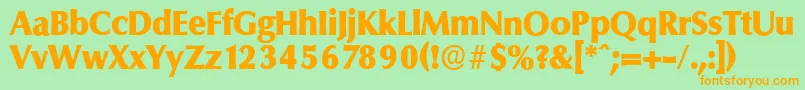 ColumbiaserialHeavyRegular Font – Orange Fonts on Green Background