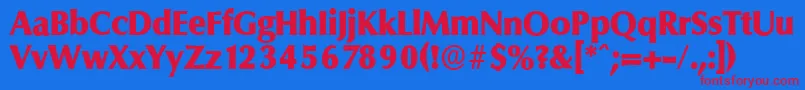 ColumbiaserialHeavyRegular-fontti – punaiset fontit sinisellä taustalla