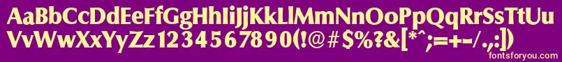 ColumbiaserialHeavyRegular Font – Yellow Fonts on Purple Background