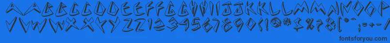 Cuneate Font – Black Fonts on Blue Background