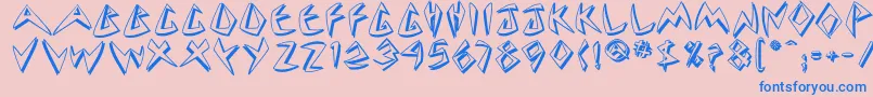 Cuneate Font – Blue Fonts on Pink Background