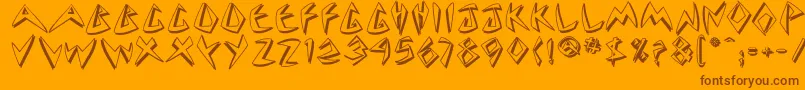 Police Cuneate – polices brunes sur fond orange