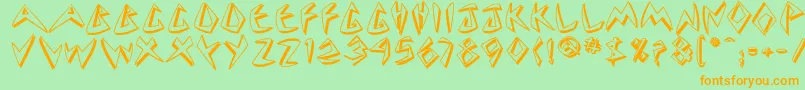 Cuneate Font – Orange Fonts on Green Background
