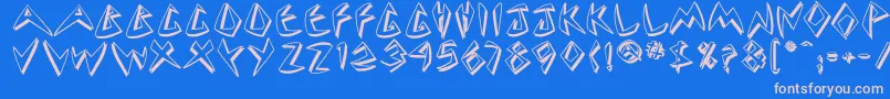 Cuneate Font – Pink Fonts on Blue Background