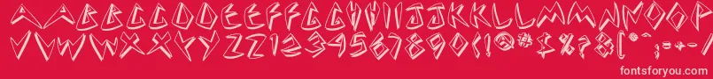 Cuneate Font – Pink Fonts on Red Background
