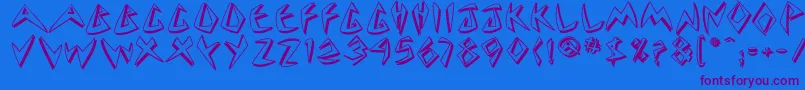 Cuneate Font – Purple Fonts on Blue Background