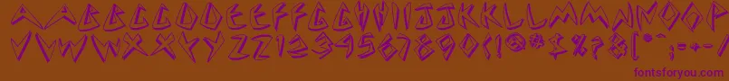 Cuneate Font – Purple Fonts on Brown Background
