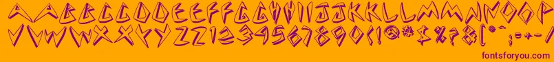 Cuneate Font – Purple Fonts on Orange Background
