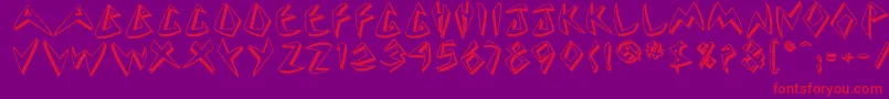 フォントCuneate – 紫の背景に赤い文字