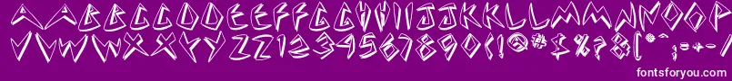 Cuneate-Schriftart – Weiße Schriften auf violettem Hintergrund