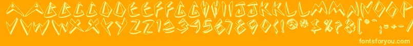 Więcej informacji o czcionce Cuneate Czcionka Cuneate – żółte czcionki na pomarańczowym tle