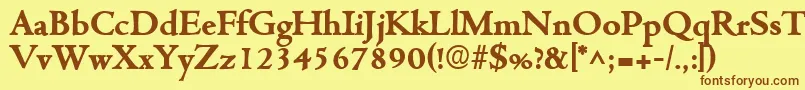 フォントCentuslhBold – 茶色の文字が黄色の背景にあります。