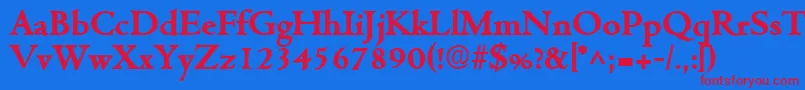 CentuslhBold Font – Red Fonts on Blue Background