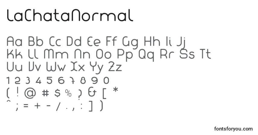 A fonte LaChataNormal (95670) – alfabeto, números, caracteres especiais