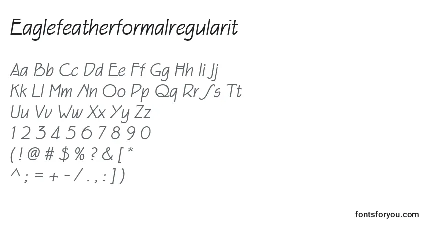 Eaglefeatherformalregularit-fontti – aakkoset, numerot, erikoismerkit