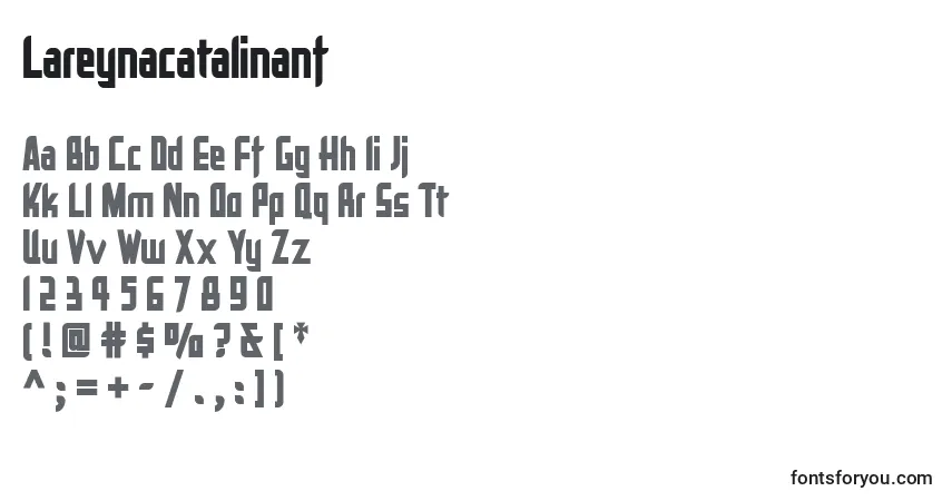 Czcionka Lareynacatalinanf – alfabet, cyfry, specjalne znaki