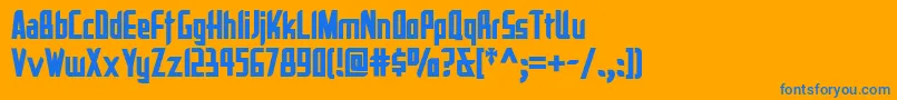 フォントLareynacatalinanf – オレンジの背景に青い文字