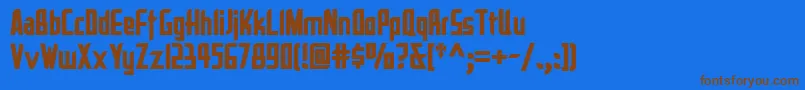 Lareynacatalinanf Font – Brown Fonts on Blue Background