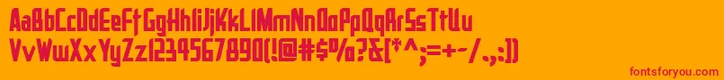 フォントLareynacatalinanf – オレンジの背景に赤い文字